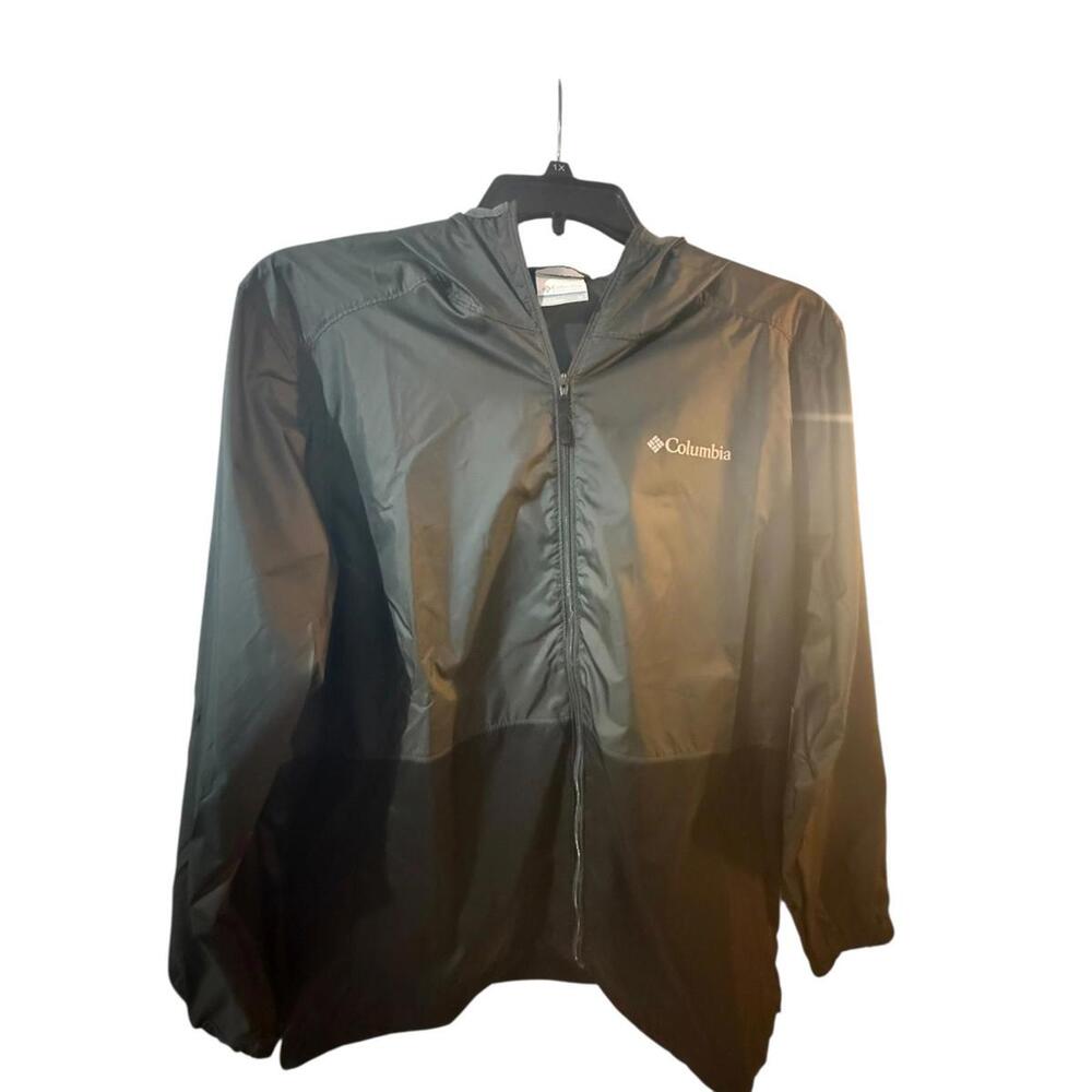 Columbia Center Ridge Windbreaker Hooded Jacket Gray XM0287 Men's Size M #0009